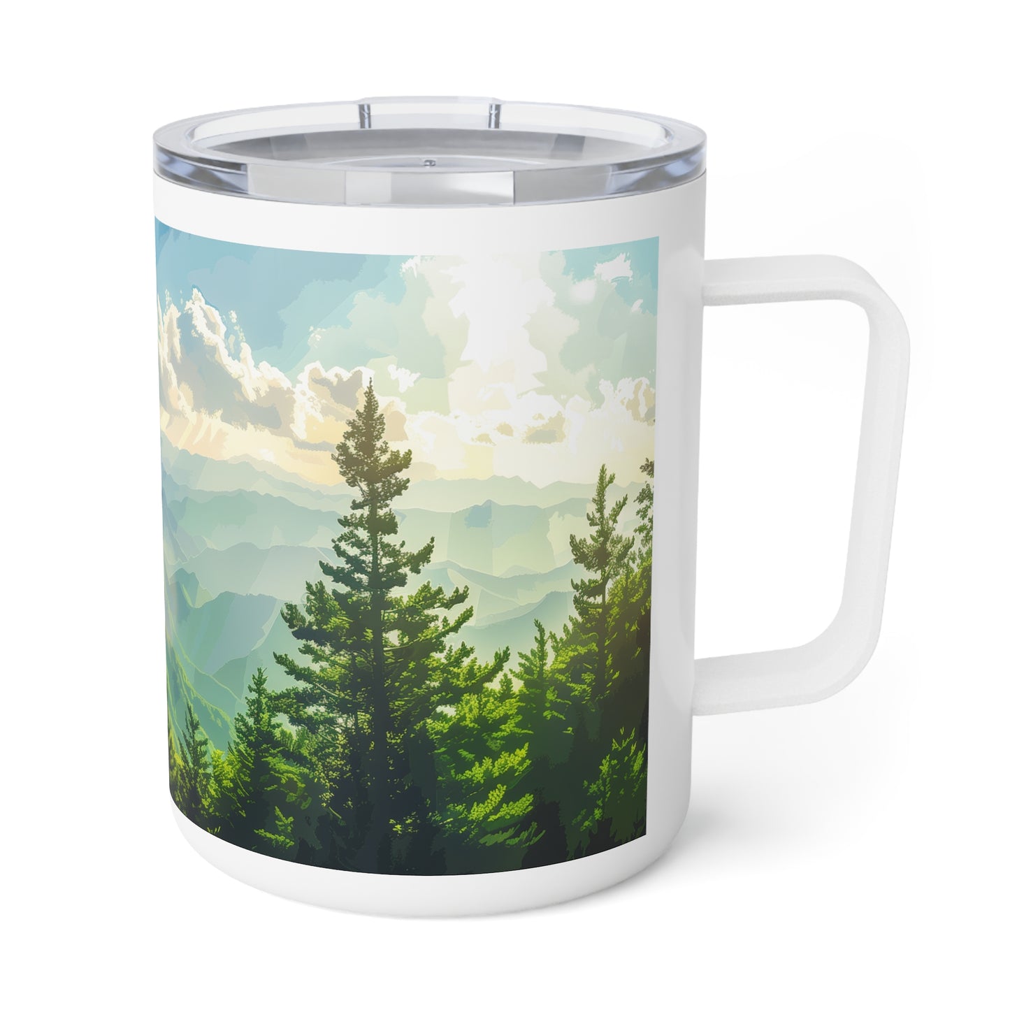 Insulated Coffee Mug with Smoky Mountains National Park Design, 10 oz