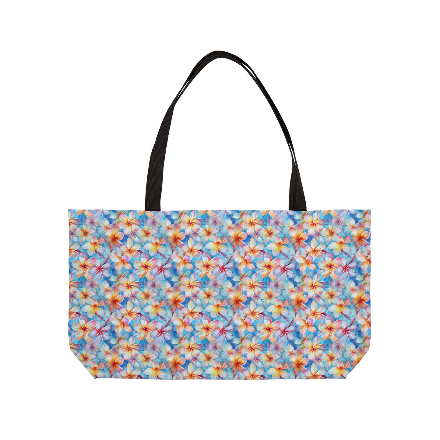 Liberty Print Plumeria Tote Bag with Tropical Floral Design (24" x 13" x 2")