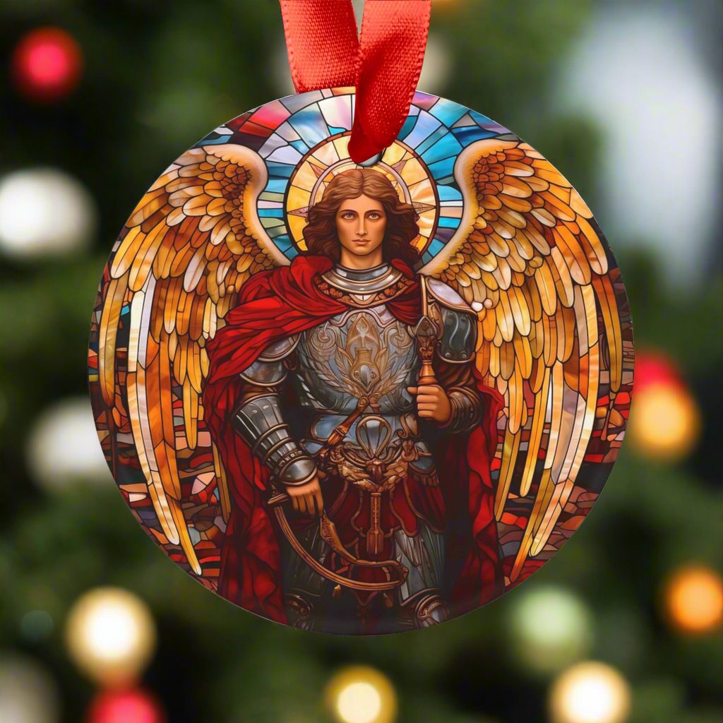 Archangel Michael Decorative Art Acrylic Angel Ornament, 2.9 inches - Perfect Gift for the Holidays