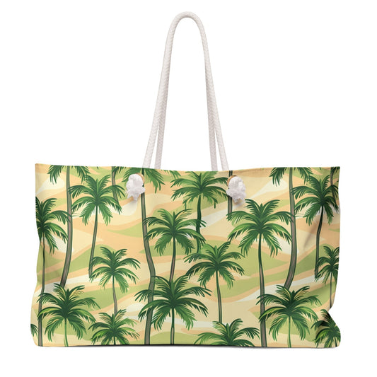 Deluxe Tropical Palms Beach & Tote Bag with Sandy Palm Tree Design (24" × 13" x 5.5")