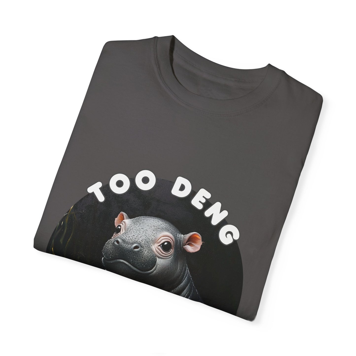 Unisex Garment-Dyed T-Shirt, Moo Deng the Cute Pygmy Hippo | 100% Cotton, Soft-Washed, Relaxed Fit