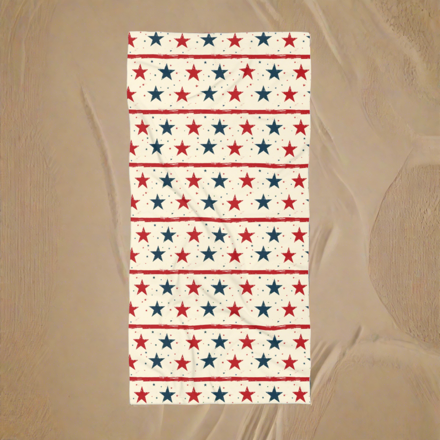 Oversized Microfiber Beach Towel with Americana Stars & Stripes Design (36" × 72")