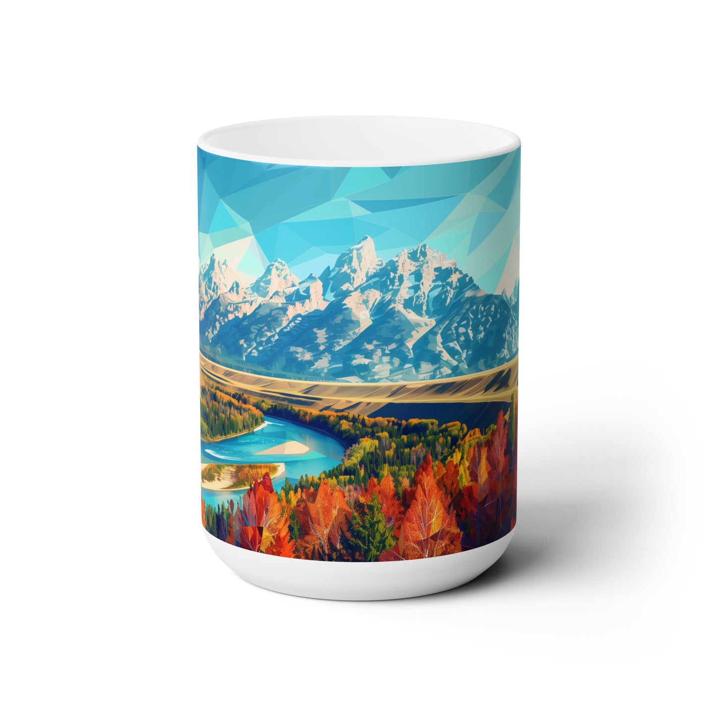 Large Collectible Coffee Mug with Grand Teton National Park Design, 15oz