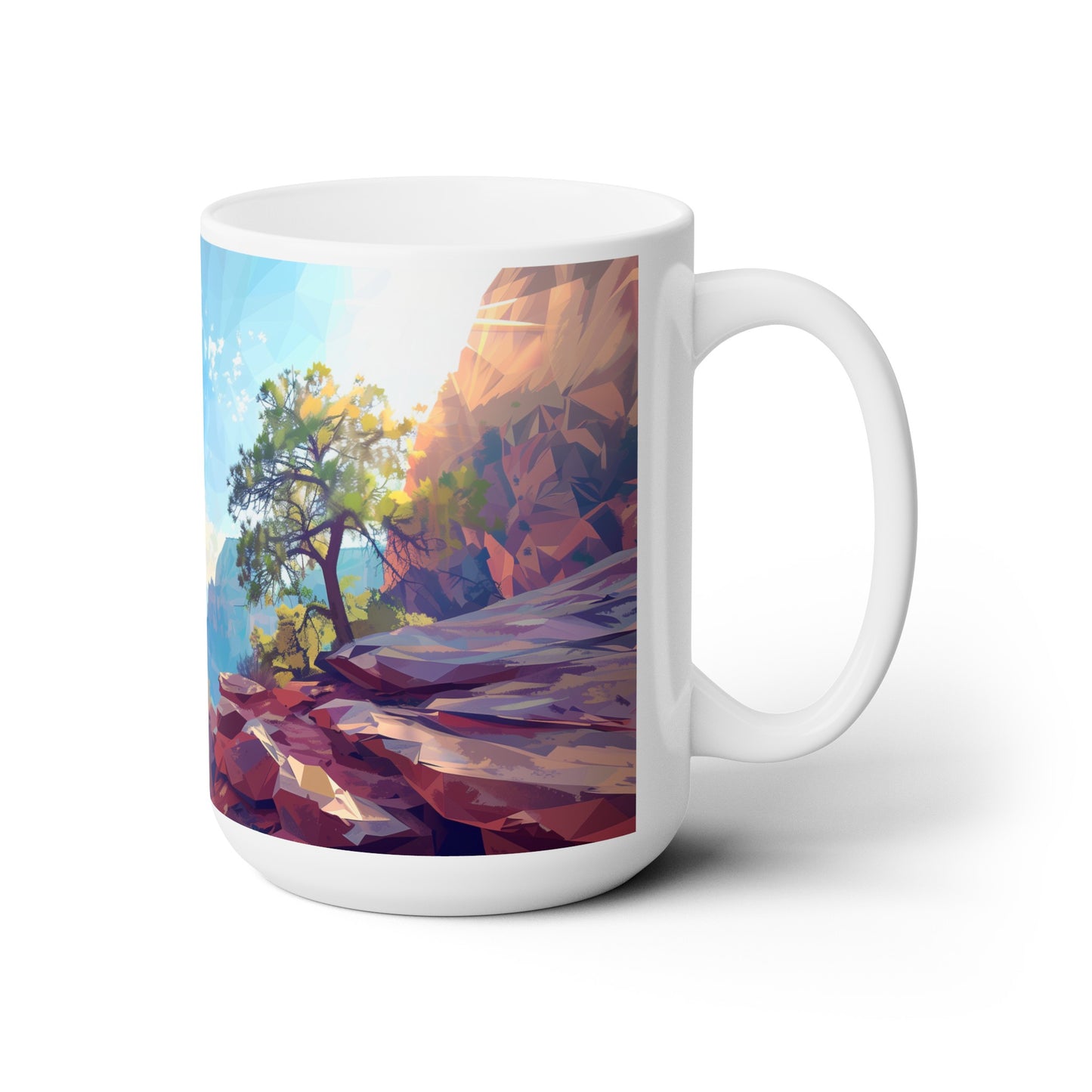 Large Collectible Coffee Mug with Zion National Park Design, 15oz