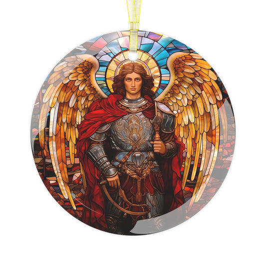 Archangel Michael Renaissance Glass Ornament