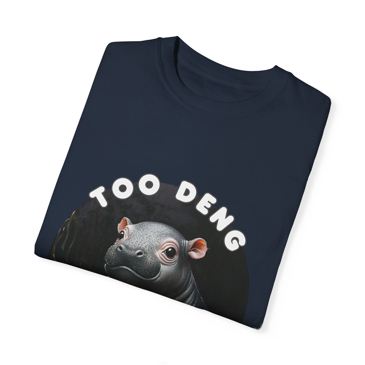 Unisex Garment-Dyed T-Shirt, Moo Deng the Cute Pygmy Hippo | 100% Cotton, Soft-Washed, Relaxed Fit