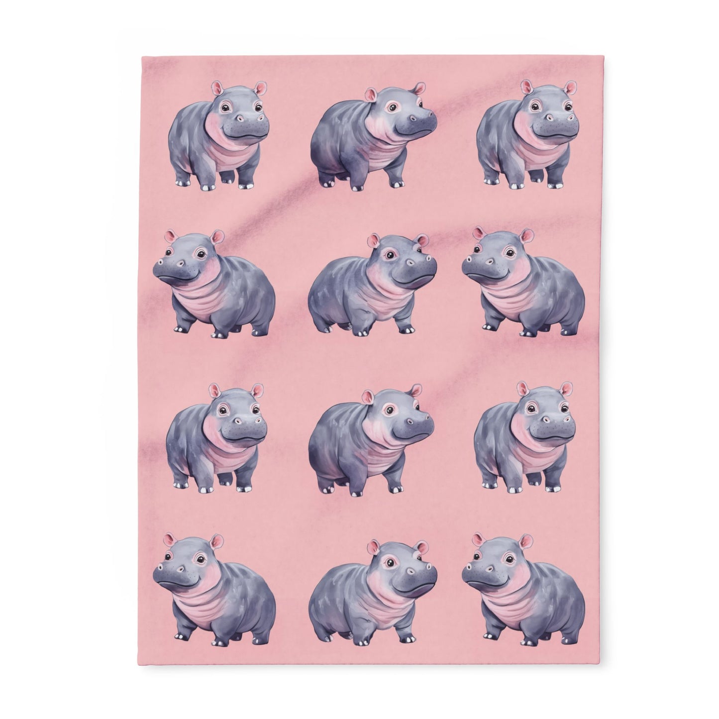 Adorable Baby Hippo Fleece Throw Blanket for Toddlers, Kids & Pets – Soft, Cozy, and Durable 30x40” Blanket