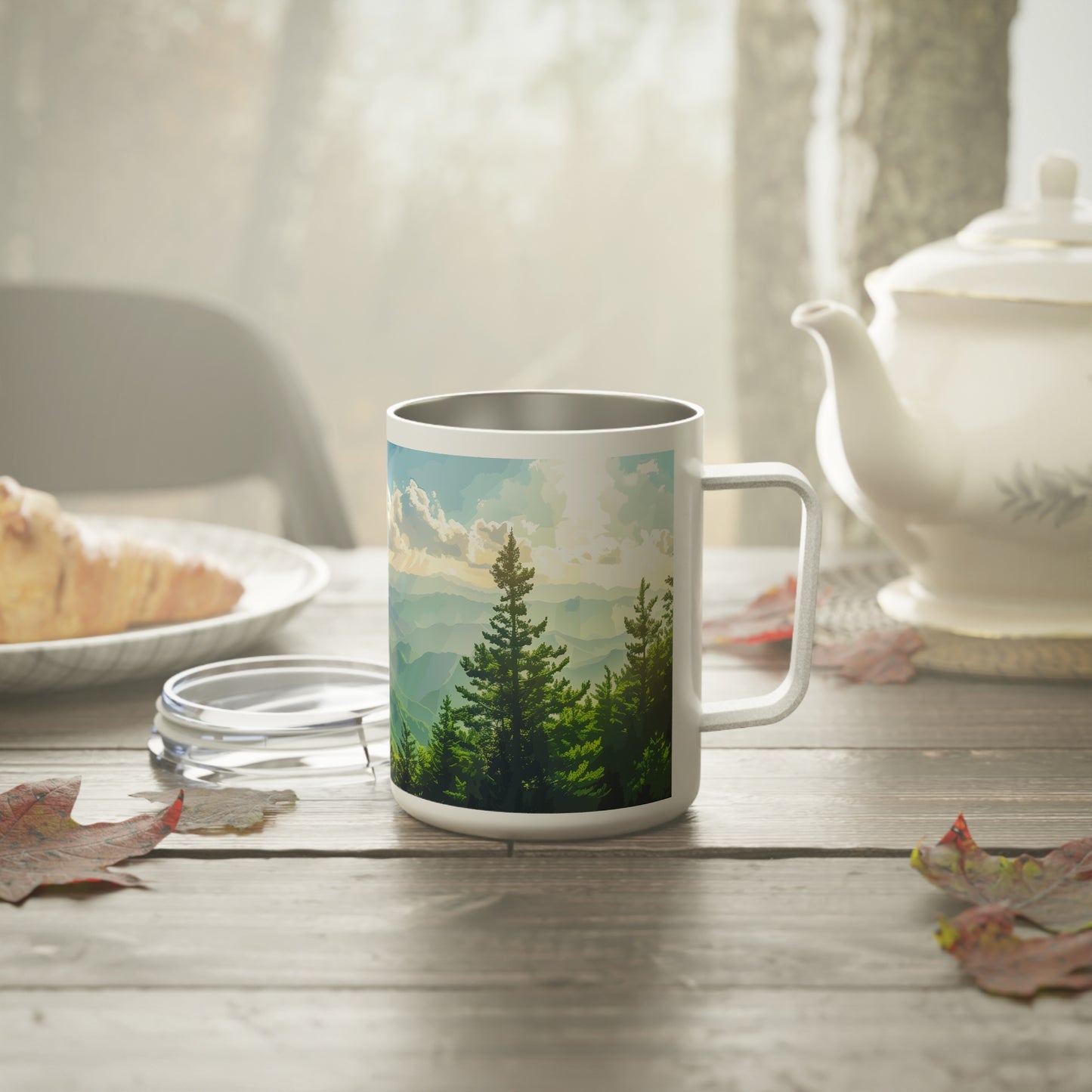 Insulated Coffee Mug with Smoky Mountains National Park Design, 10 oz