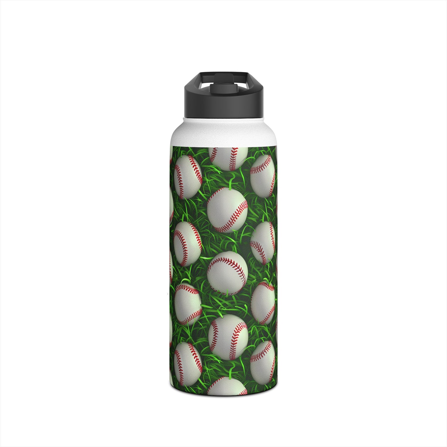 Stainless Steel Water Bottle Thermos, 32oz, 3D Baseball - Double Wall Insulation Keeps Drinks Hot or Cold