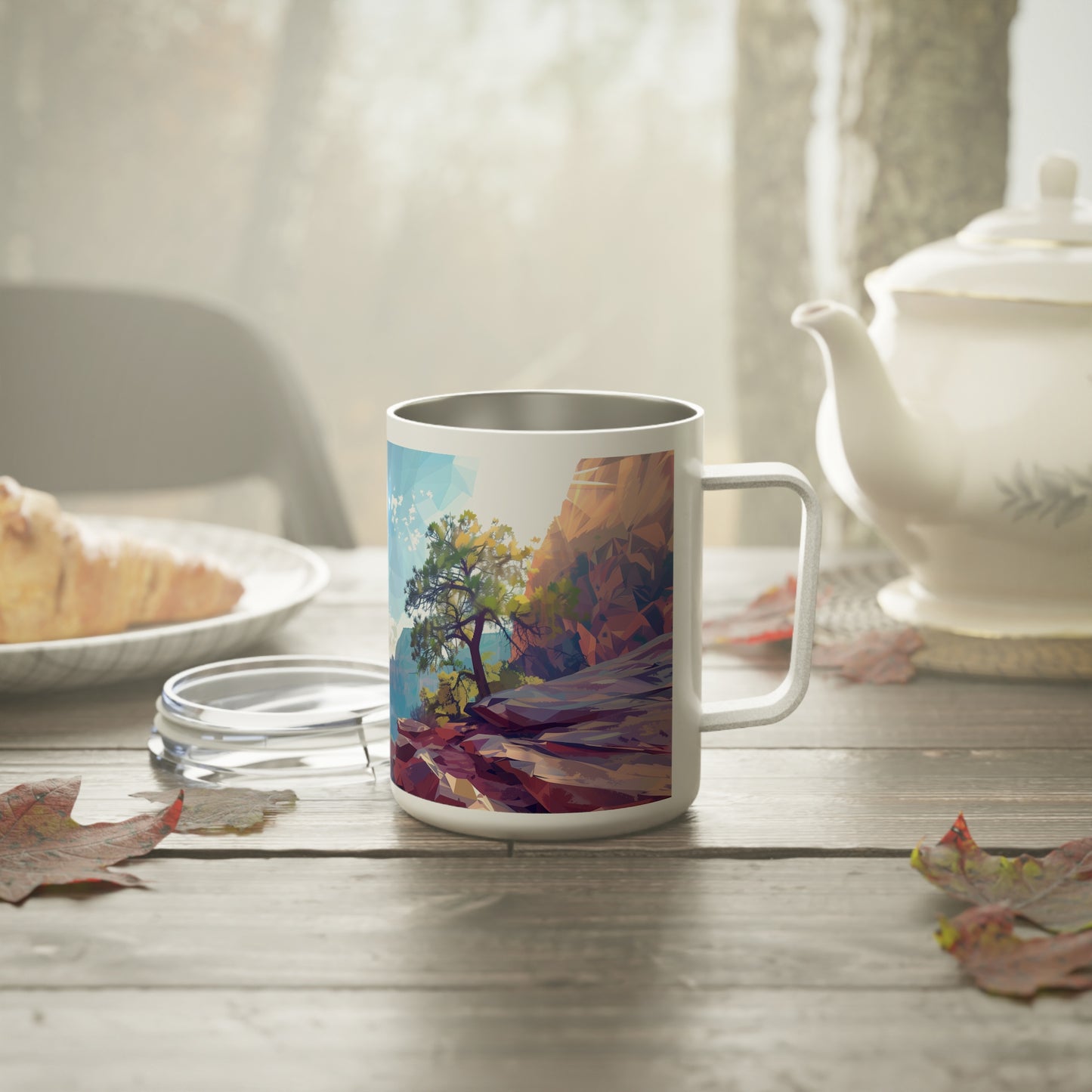 Insulated Coffee Mug with Zion National Park Design, 10 oz