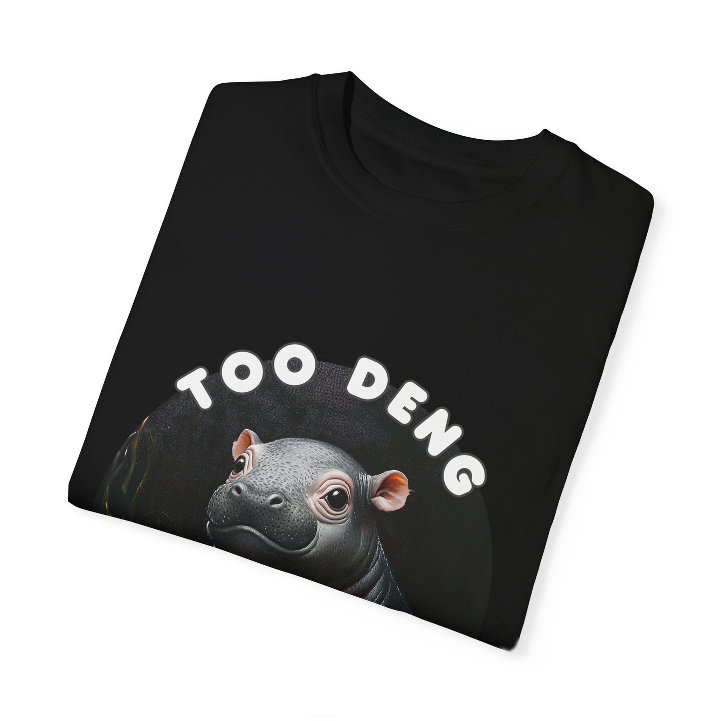 Unisex Garment-Dyed T-Shirt, Moo Deng the Cute Pygmy Hippo | 100% Cotton, Soft-Washed, Relaxed Fit