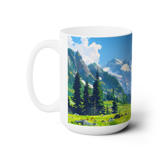 Large Collectible Coffee Mug with Olympic National Park Design, 15oz