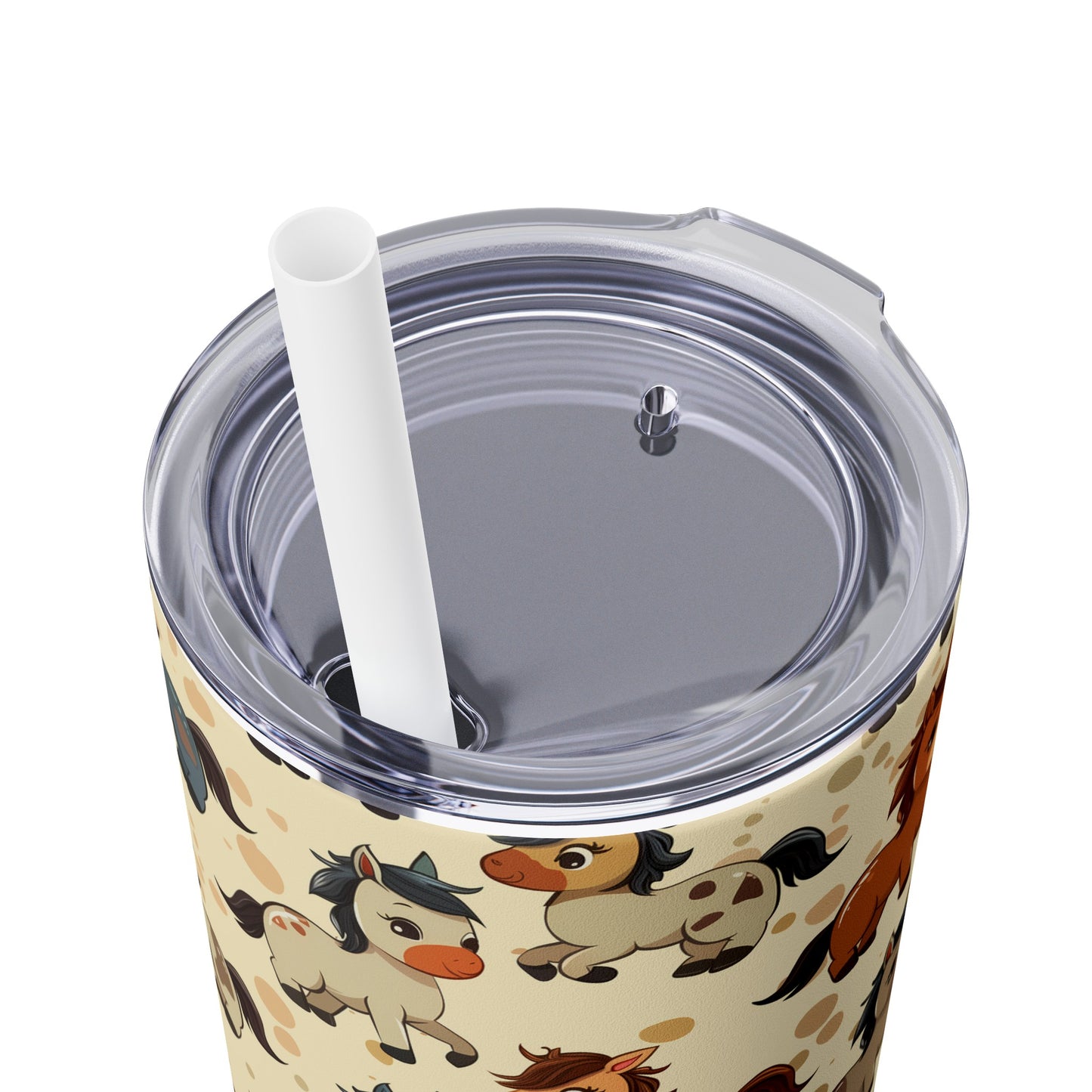 Insulated 20 oz Tumbler with Lid & Straw, Cute Baby Horses - Double-walled Stainless Steel, Keeps Drinks Hot or Cold