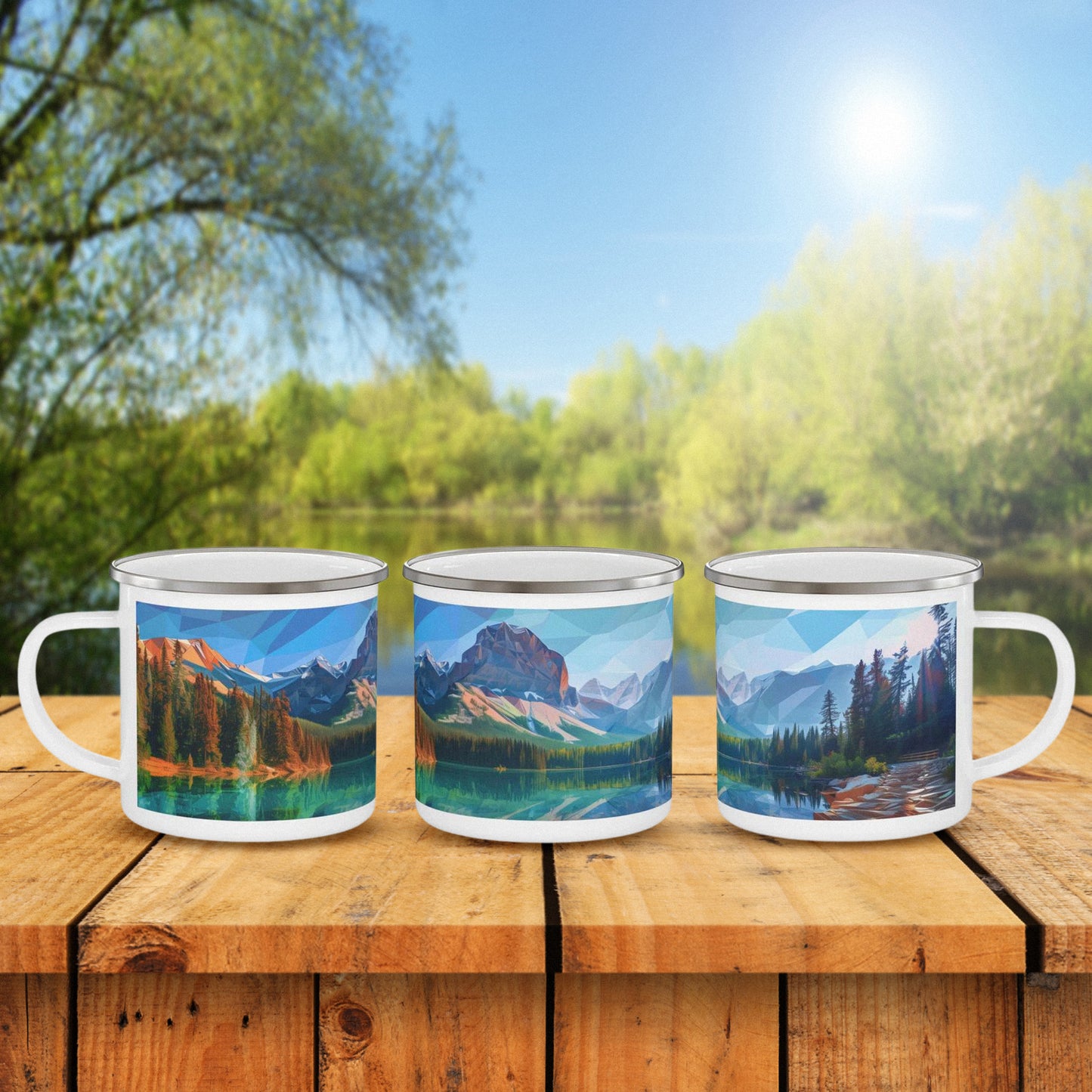 Camping Mug with Grand Teton National Park Design, 12oz Coffee Cup