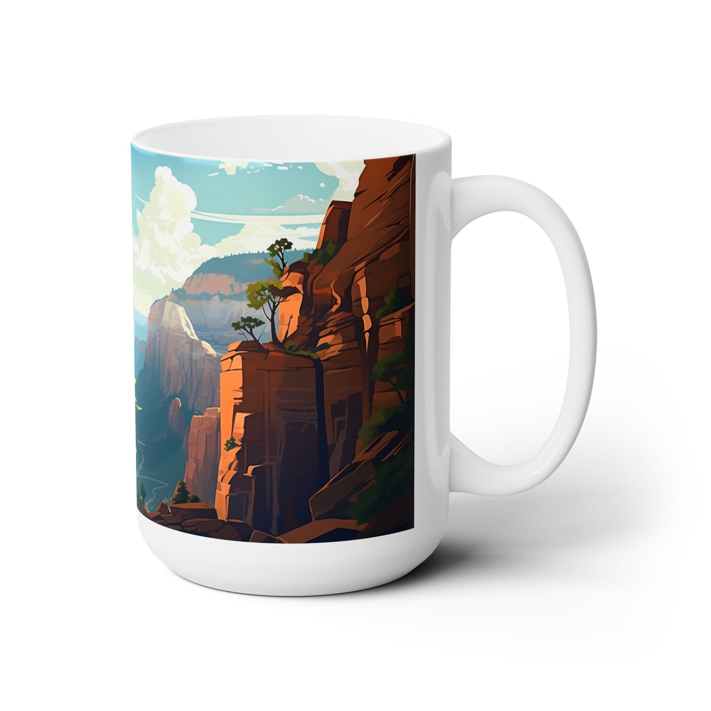 Zion National Park Hike to Angel's Landing - 15 oz Coffee Mug