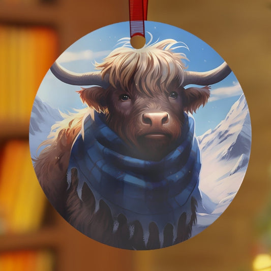 Papa Highland Cow, Family Christmas Ornament - Collectible for Tree or Hanging Car Ornaments