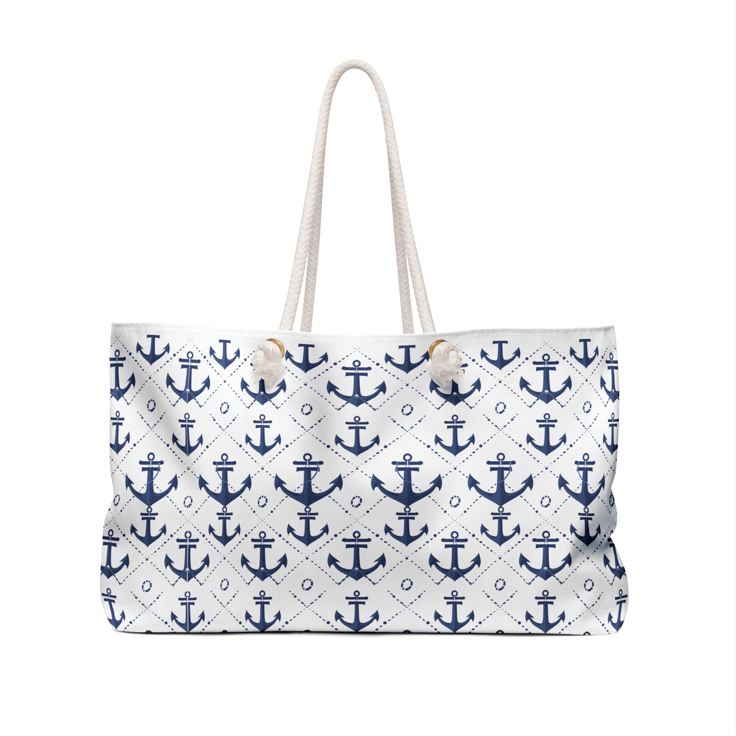 Deluxe Nautical Tote & Beach Bag with Elegant Navy Design (24" × 13" x 5.5")