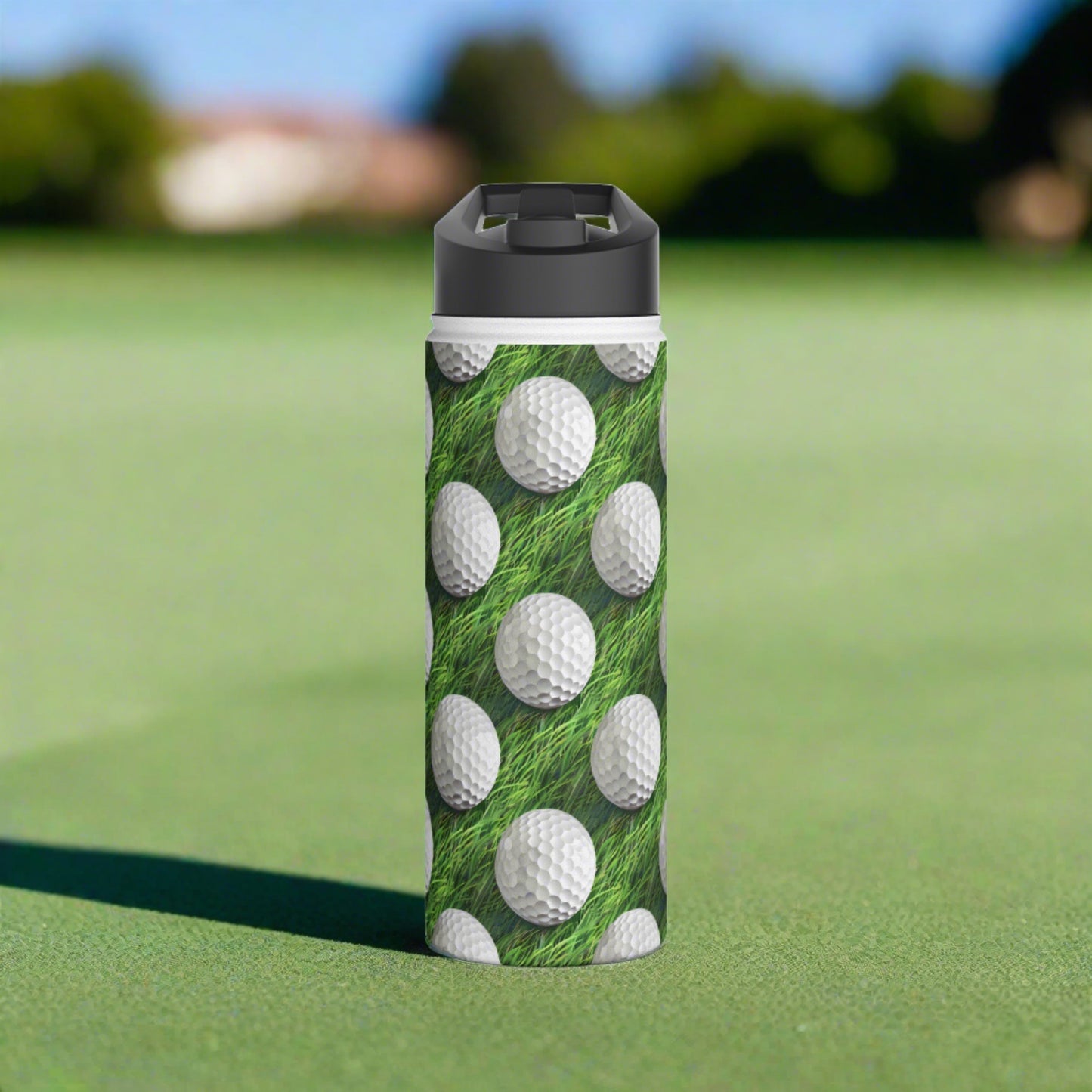 Stainless Steel Water Bottle Thermos, 18oz, 3D Golf Ball - Double Wall Insulation Keeps Drinks Hot or Cold