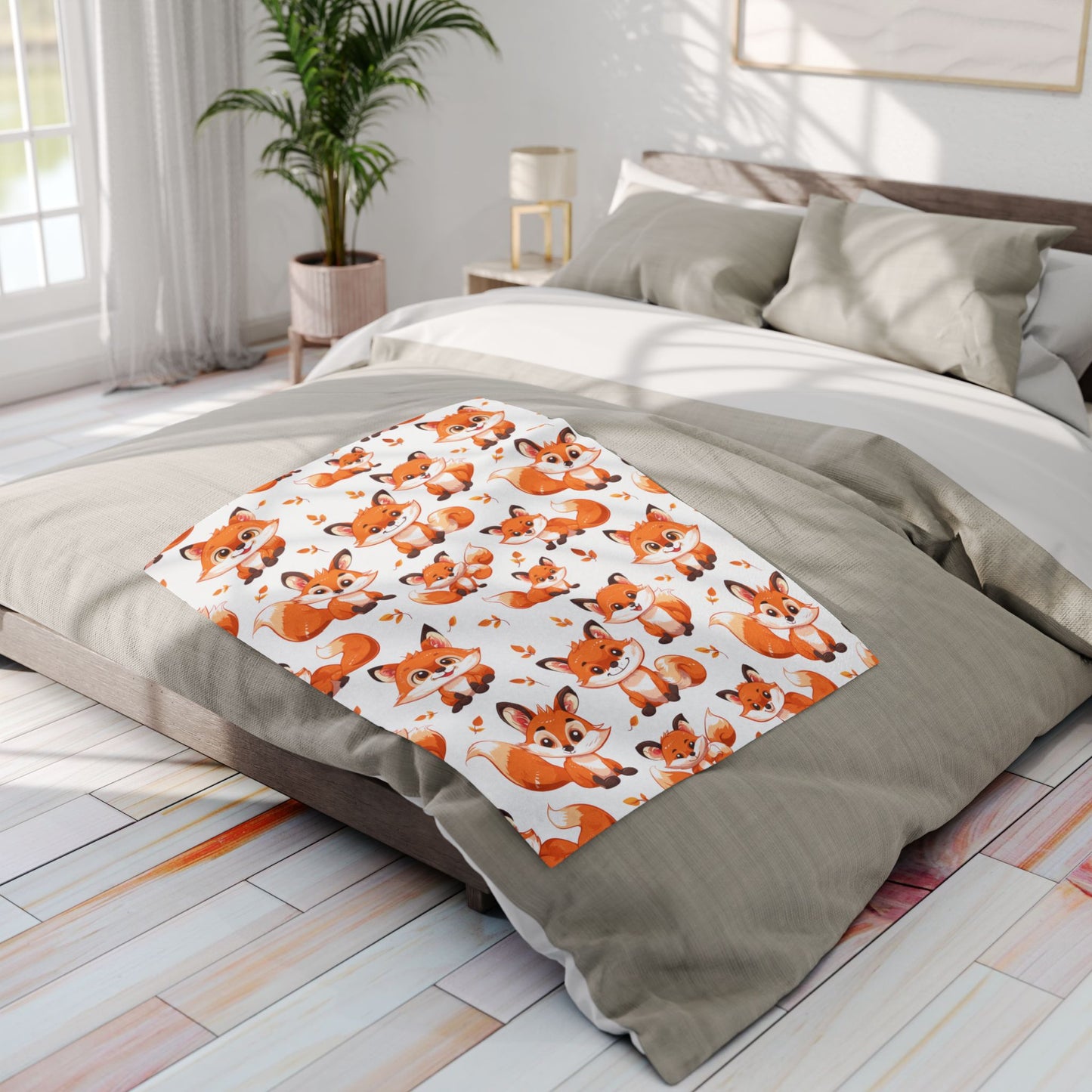 Cute Baby Foxes Fleece Throw Blanket for Toddlers, Kids & Pets – Soft, Cozy, and Durable 30x40” Blanket