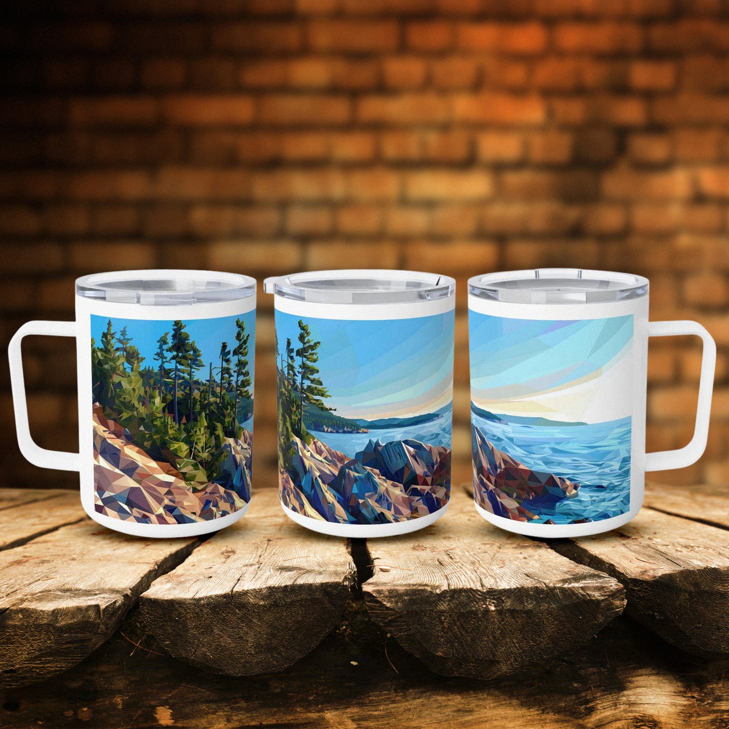 Insulated Coffee Mug with Acadia National Park Design, 10 oz