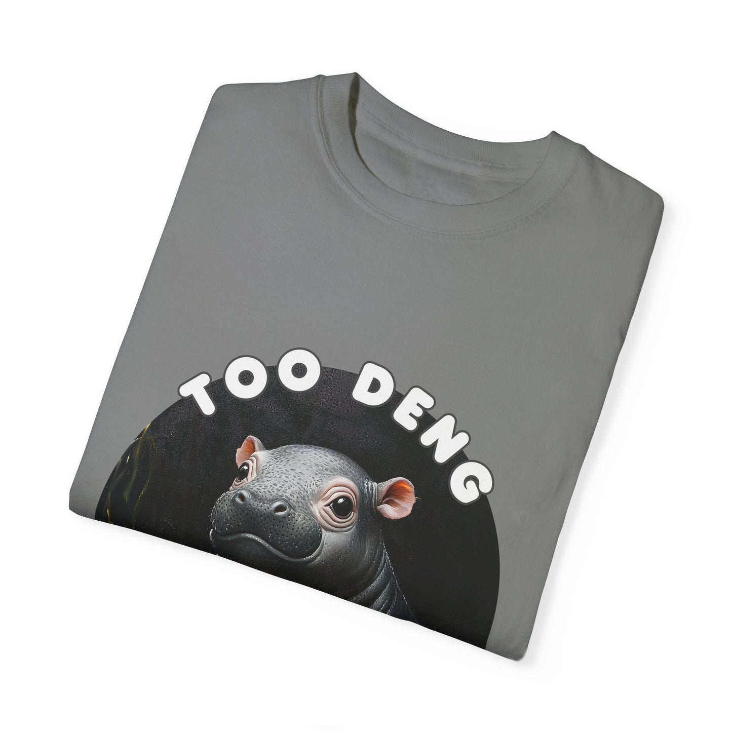 Unisex Garment-Dyed T-Shirt, Moo Deng the Cute Pygmy Hippo | 100% Cotton, Soft-Washed, Relaxed Fit