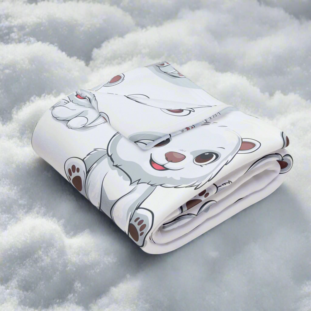 Cute Polar Bear Cubs Fleece Throw Blanket for Toddlers, Kids & Pets – Soft, Cozy, and Durable 30x40” Blanket