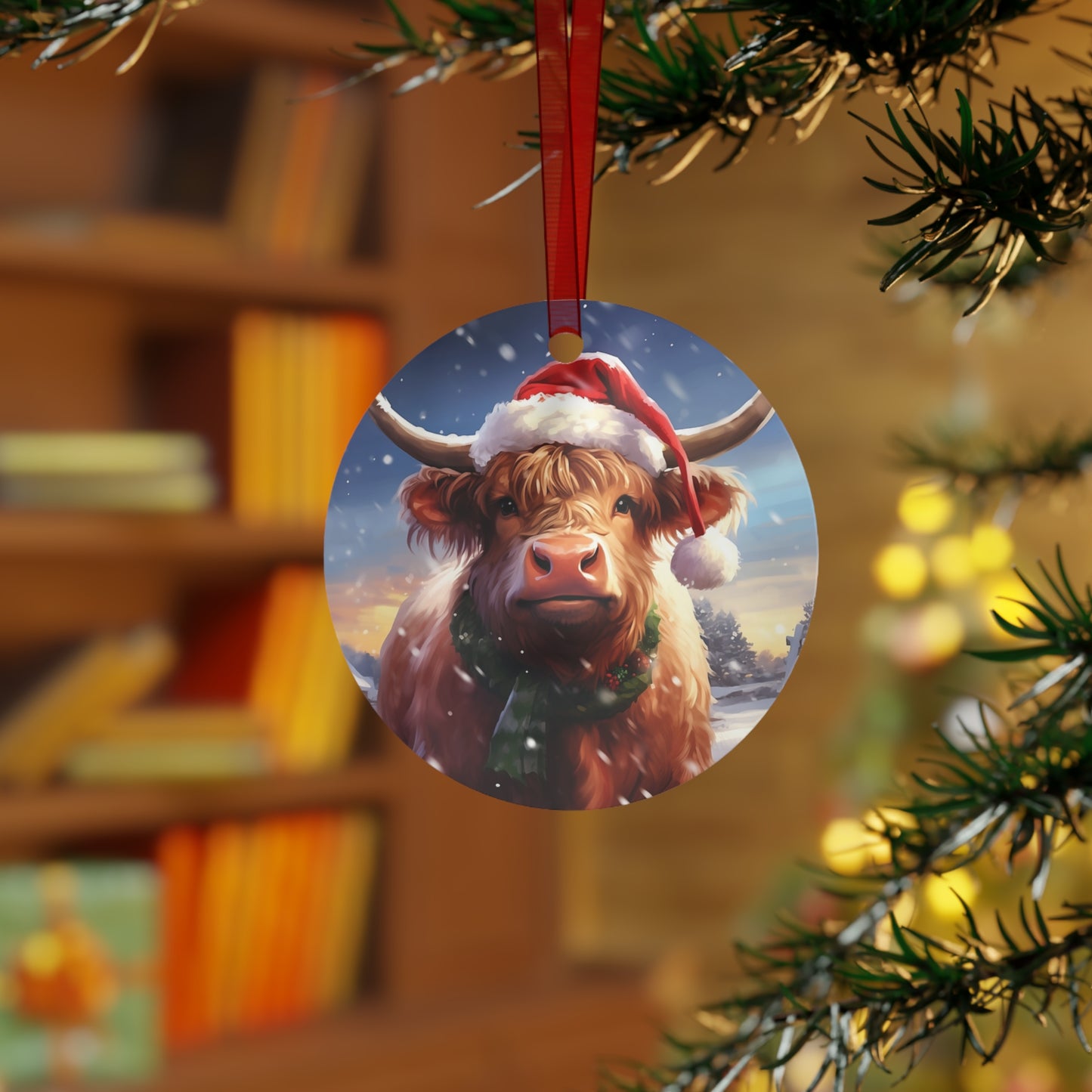 Mama Highland Cow, Family Christmas Ornament - Collectible for Tree or Hanging Car Ornaments