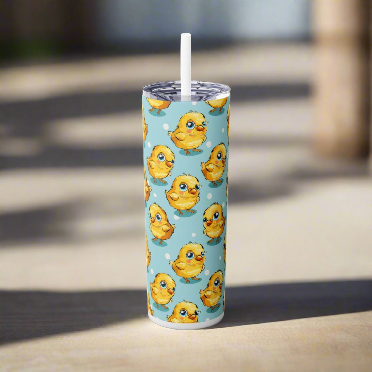 Insulated 20 oz Tumbler with Lid & Straw, Cute Baby Chicks - Double-walled Stainless Steel, Keeps Drinks Hot or Cold