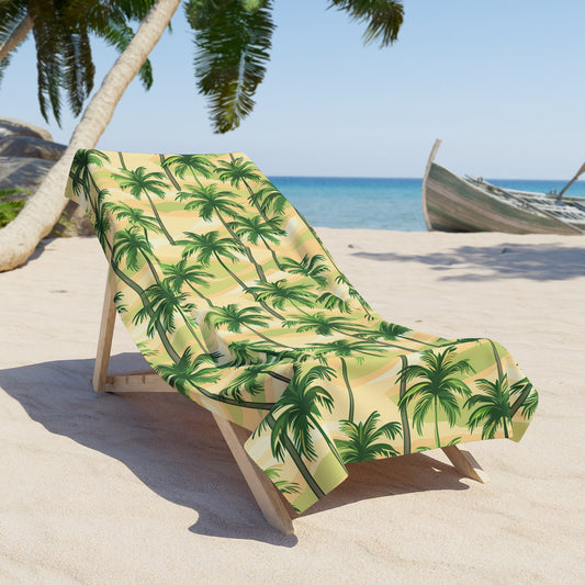 Oversized Microfiber Beach Towel with Tropical Palm Trees Design (36" × 72")
