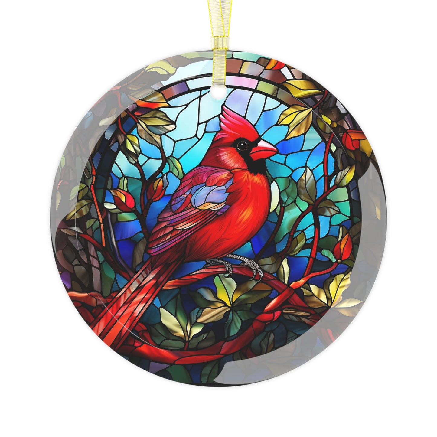 Yuletide Messenger, Northern Cardinal Glass Ornament