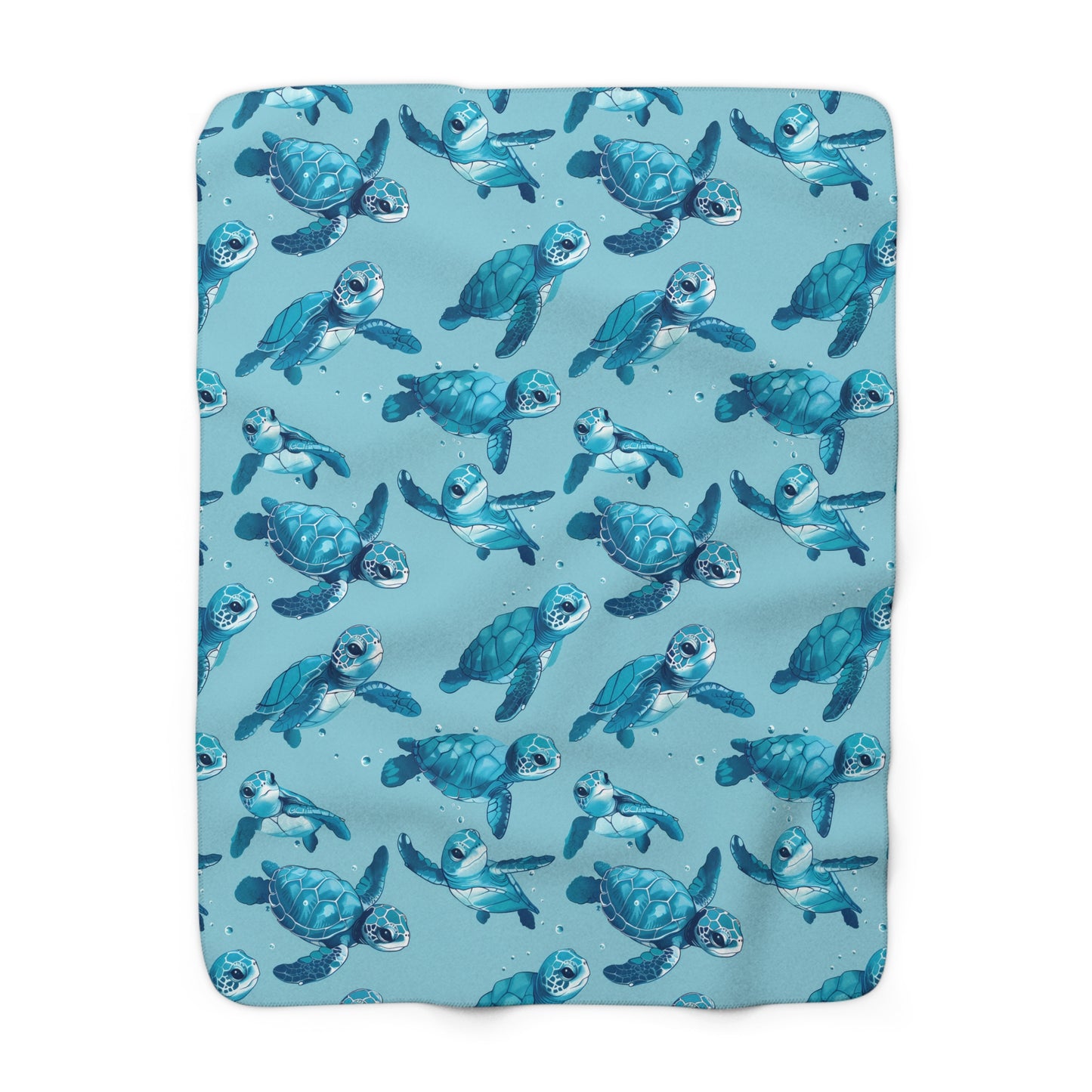 Sherpa Fleece Blanket with Cute Baby Sea Turtles Design, 50×60" Cozy Blanket