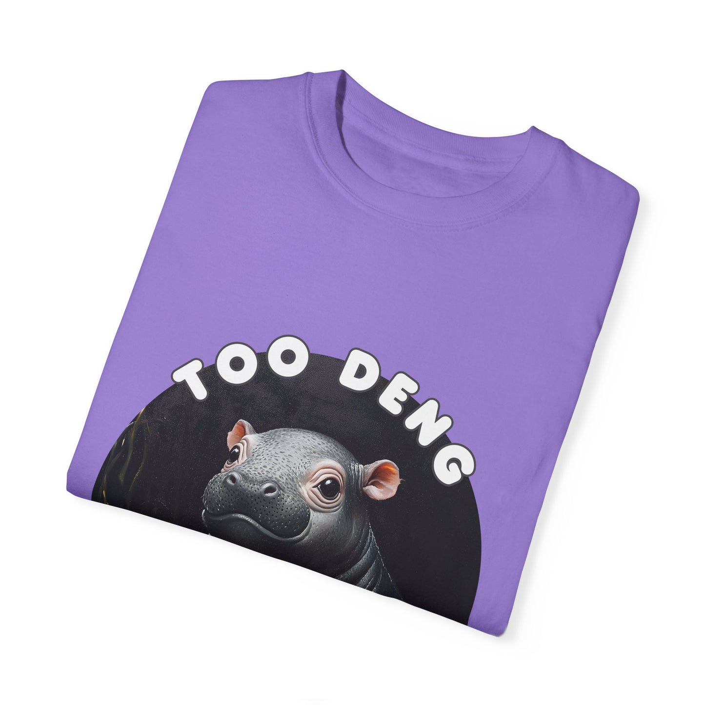 Unisex Garment-Dyed T-Shirt, Moo Deng the Cute Pygmy Hippo | 100% Cotton, Soft-Washed, Relaxed Fit