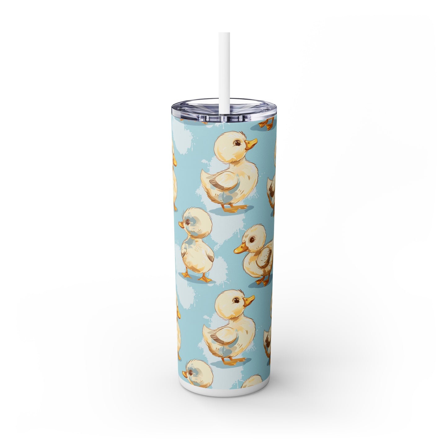 Insulated 20 oz Tumbler with Lid & Straw, Cute Baby Ducklings - Double-walled Stainless Steel, Keeps Drinks Hot or Cold