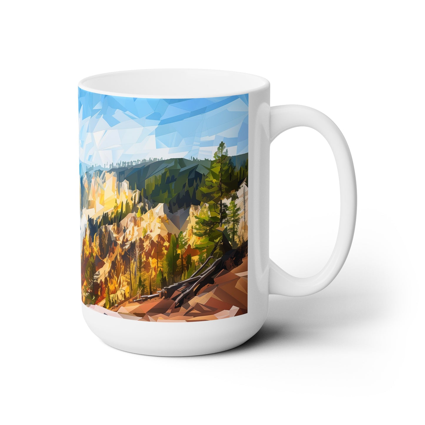 Large Collectible Coffee Mug with Yellowstone National Park Design, 15oz