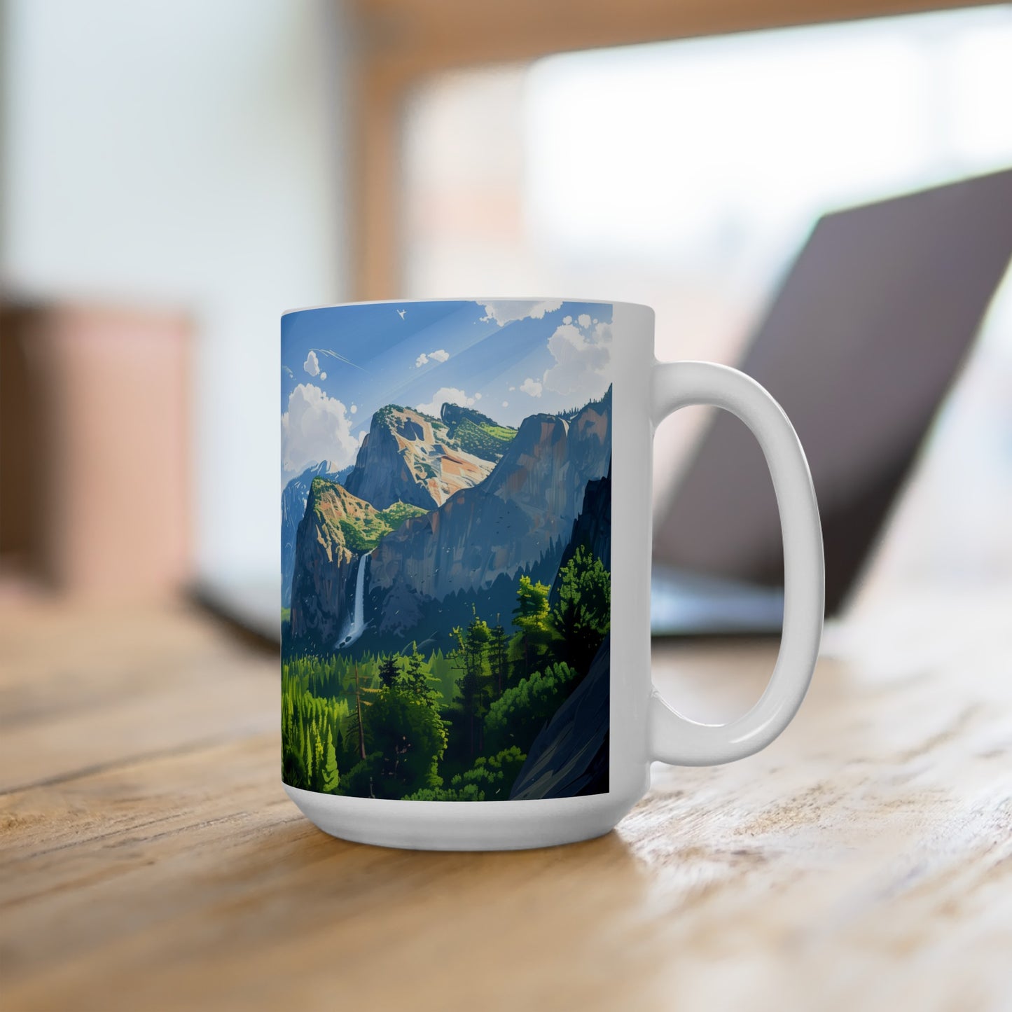 Large Collectible Coffee Mug with Yosemite National Park Design, 15oz