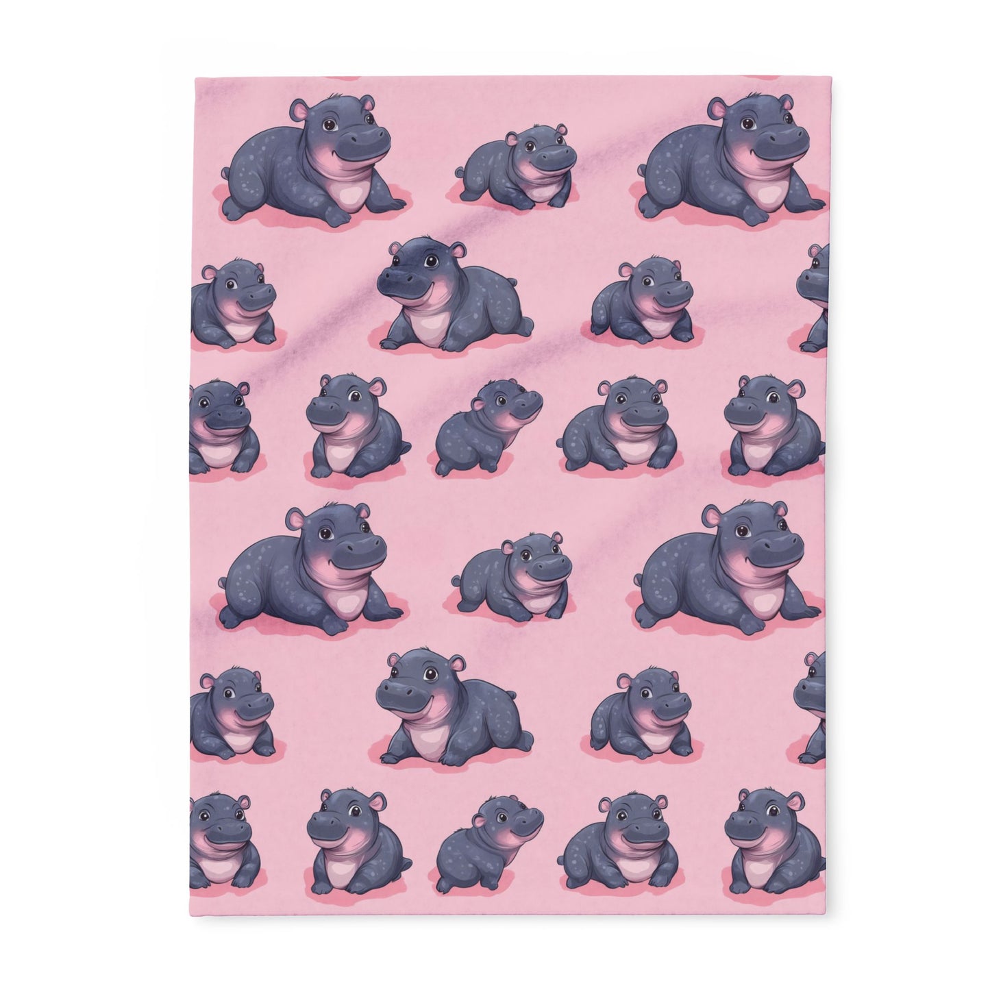 Cute Baby Hippo Fleece Throw Blanket for Toddlers, Kids & Pets – Soft, Cozy, and Durable 30x40” Blanket