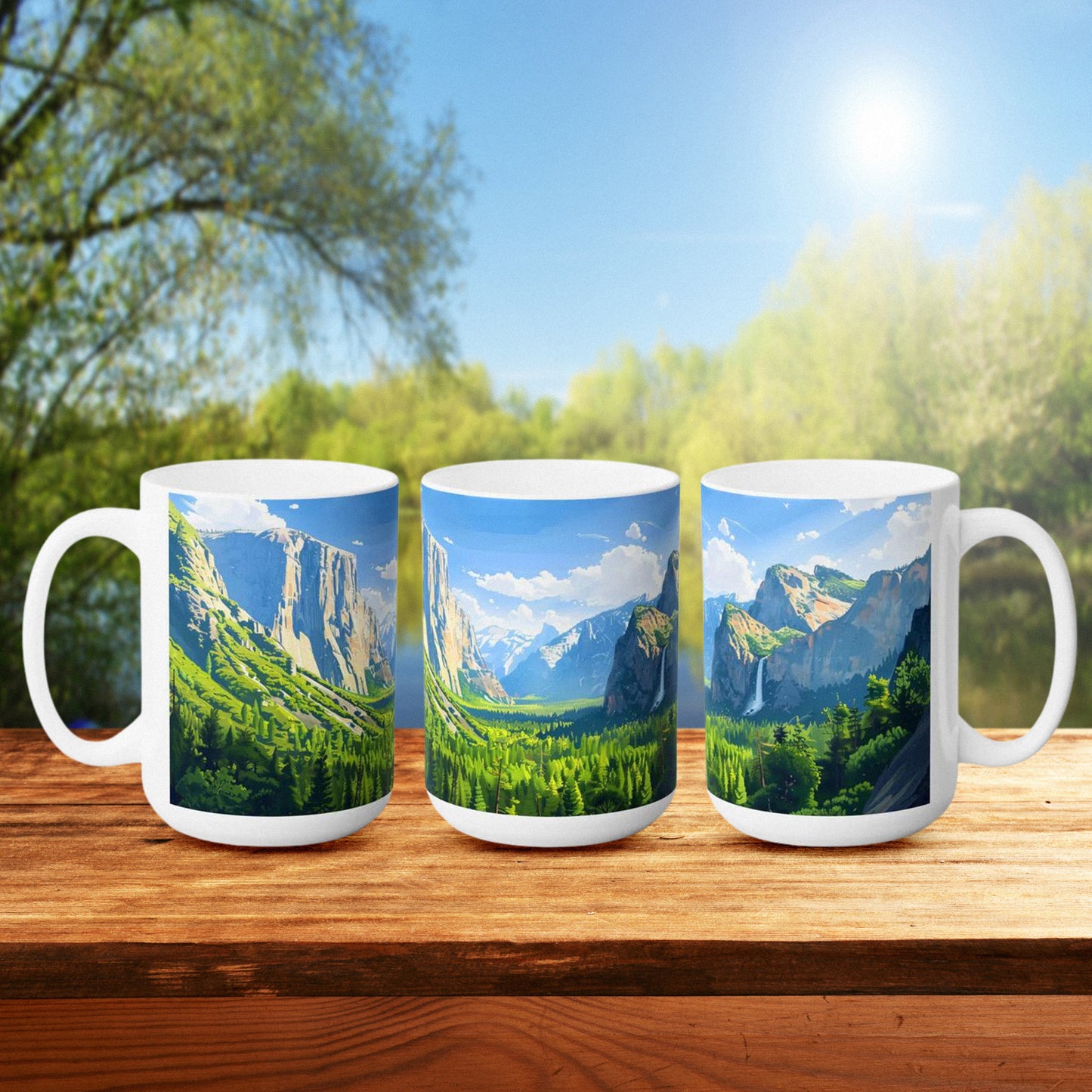 Large Collectible Coffee Mug with Yosemite National Park Design, 15oz