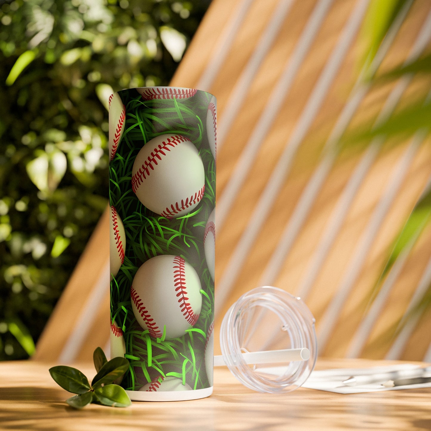 Stainless Steel Tumbler with Lid & Straw, 20 oz, 3D Baseball Gift  - Double-walled, Keeps Drinks Hot or Cold