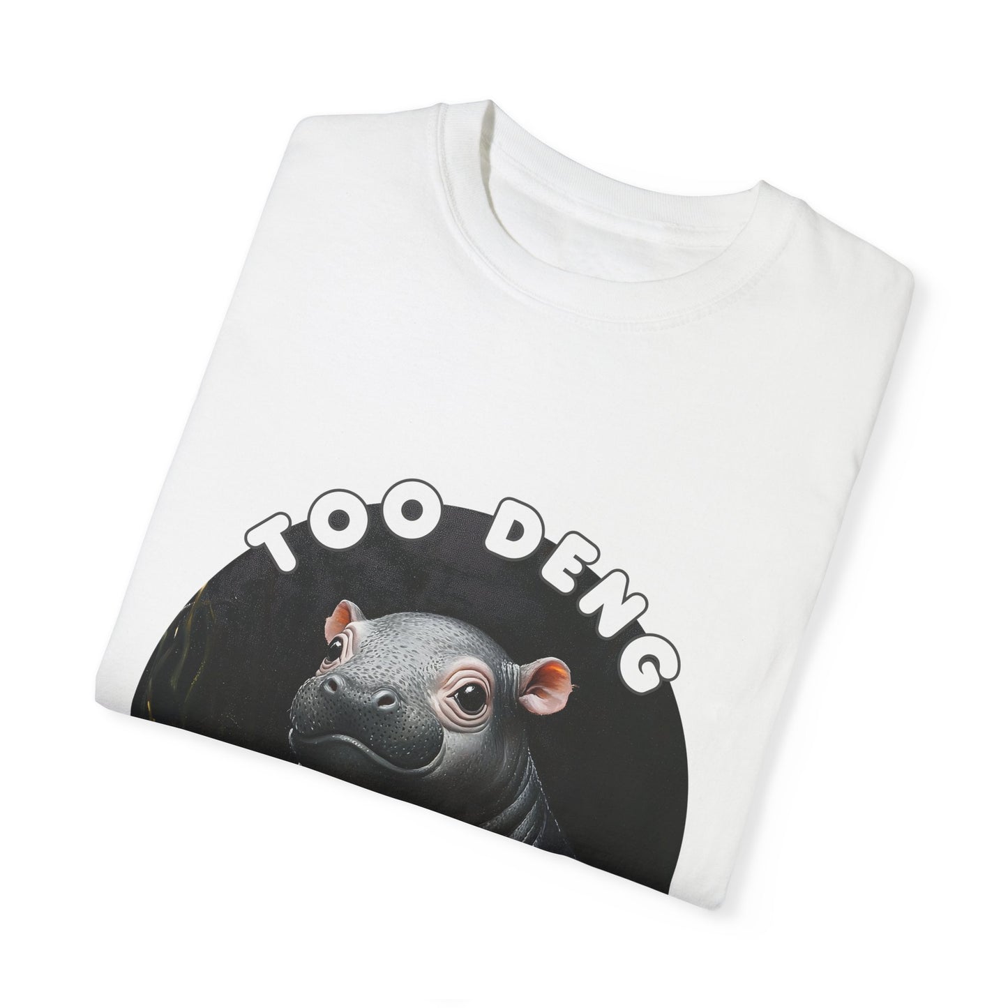 Unisex Garment-Dyed T-Shirt, Moo Deng the Cute Pygmy Hippo | 100% Cotton, Soft-Washed, Relaxed Fit