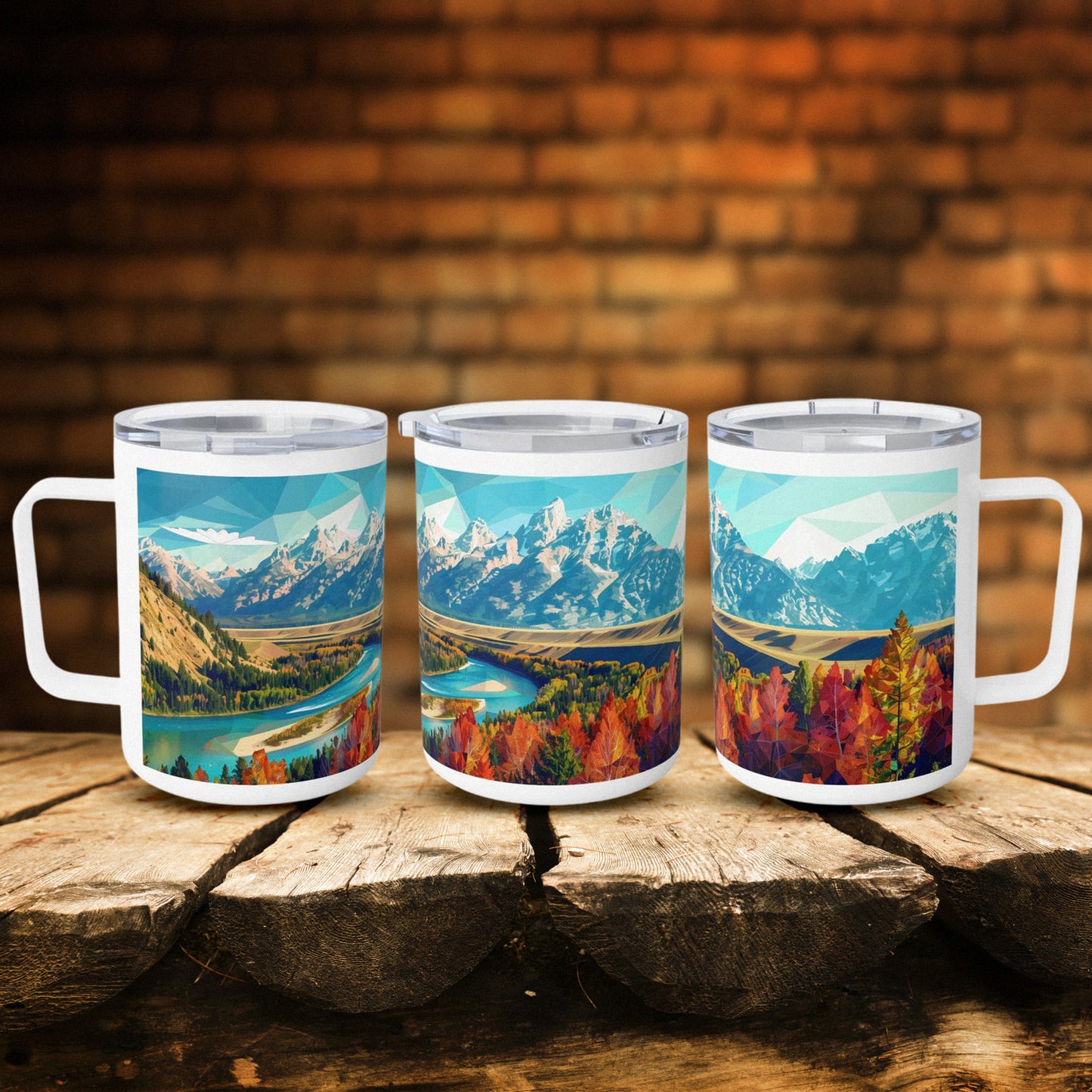 Insulated Coffee Mug with Grand Teton National Park Design, 10 oz